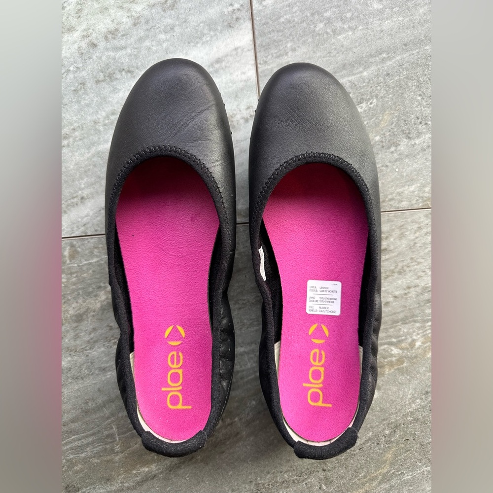 PLAE Black Flats with Pink Insole